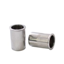 Tuerca Remachable Cilíndrica M-8 sin Cabeza, Inoxidable