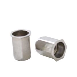 Tuerca Remachable Haxagonal M-10 sin Cabeza, Inoxidable
