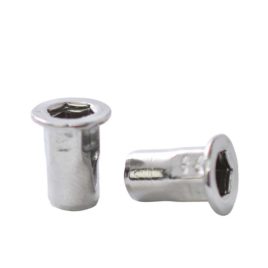 Tuerca Remachable Semihexagonal M-4 con Cabeza, Inoxidable