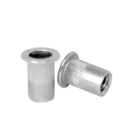 Tuerca Remachable Cilíndrica 1/4 con Cabeza, Aluminio