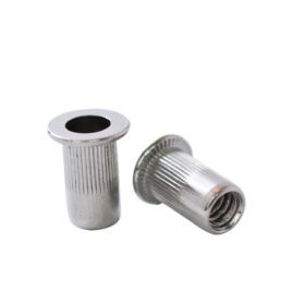 Tuerca Remachable Cilíndrica 3/16 con Cabeza, inoxidable