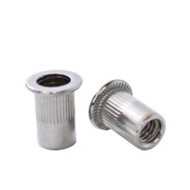 Tuerca Remachable Cilíndrica M-6 con Cabeza, Inoxidable