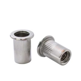 Tuerca Remachable Cilíndrica M-8 con Cabeza, Inoxidable