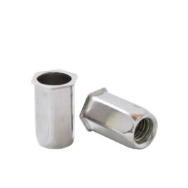 Tuerca Remachable Hexagonal M-6 sin Cabeza, inoxidable