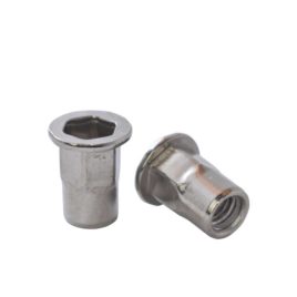 Tuerca Remachable Semihexagonal M-6 con Cabeza, inoxidable