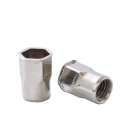 Tuerca Remachable Semihexagonal M-8 sin Cabeza, Inoxidable