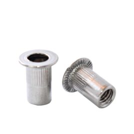 Tuerca Remachable Cilíndrica M-4 con Cabeza, Inoxidable