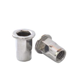Tuerca Remachable Semihexagonal M-5 con Cabeza, Inoxidable